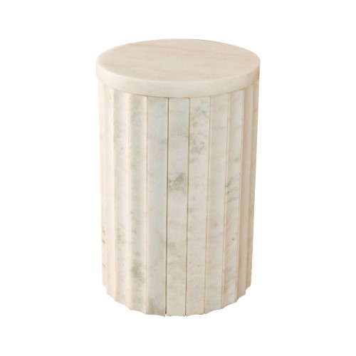 Marble Column Table-White